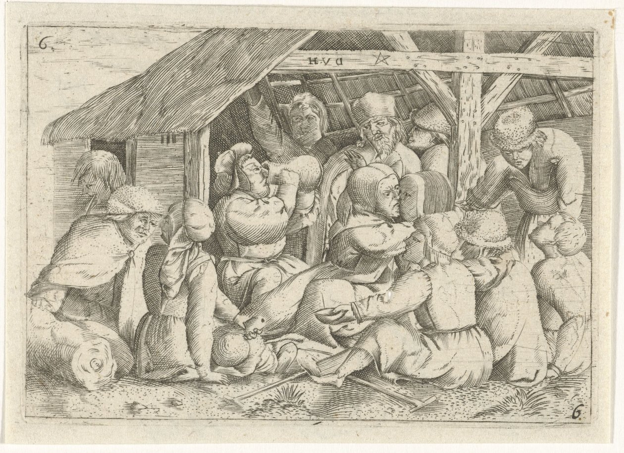 Bettler bei einer Mahlzeit in einer Hütte von Dirk van Hoogstraten