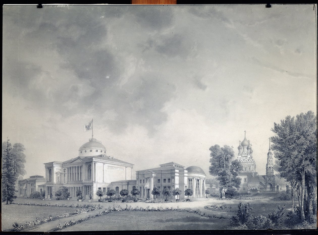 Ansicht des Ostankino-Palastes von Dmitri Nikiforovich Martynov
