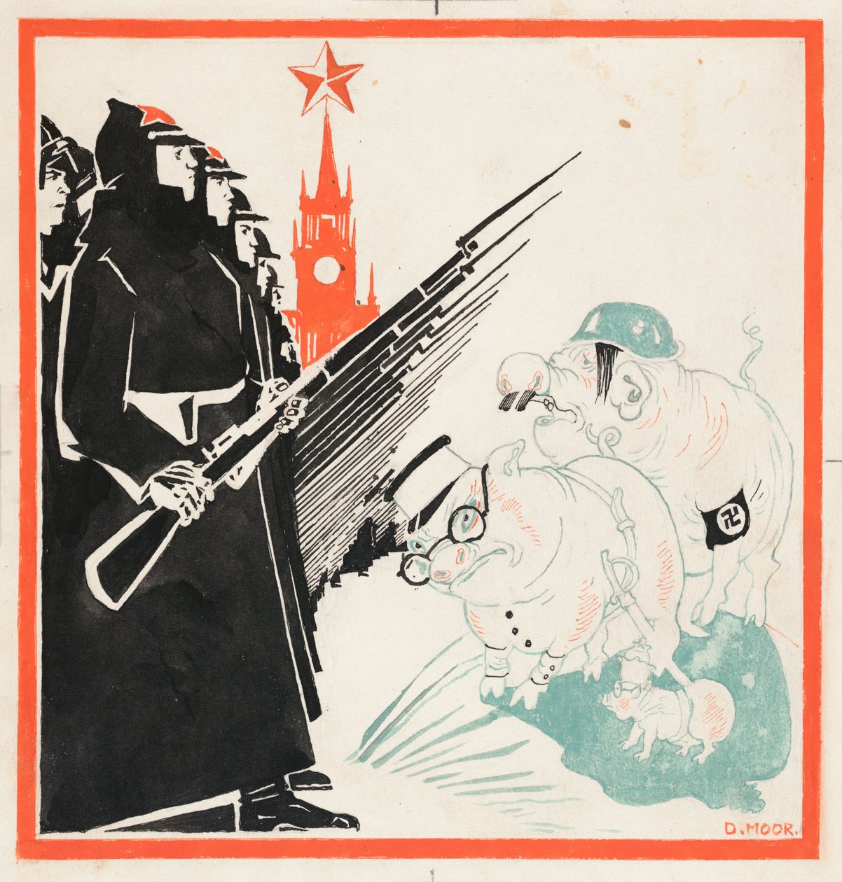 Nazi-Schweine wurden von der Roten Armee vor den Toren des Kremls gestoppt, 1941-1943 von Dmitri Stachievich Moor