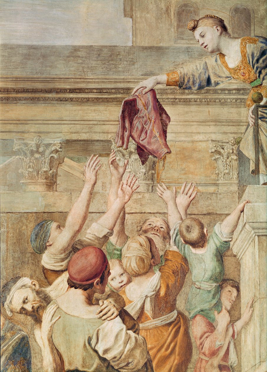 Detail von St. Cecilia verteilt Almosen, ca. 1612-15 (Detail) von Domenichino