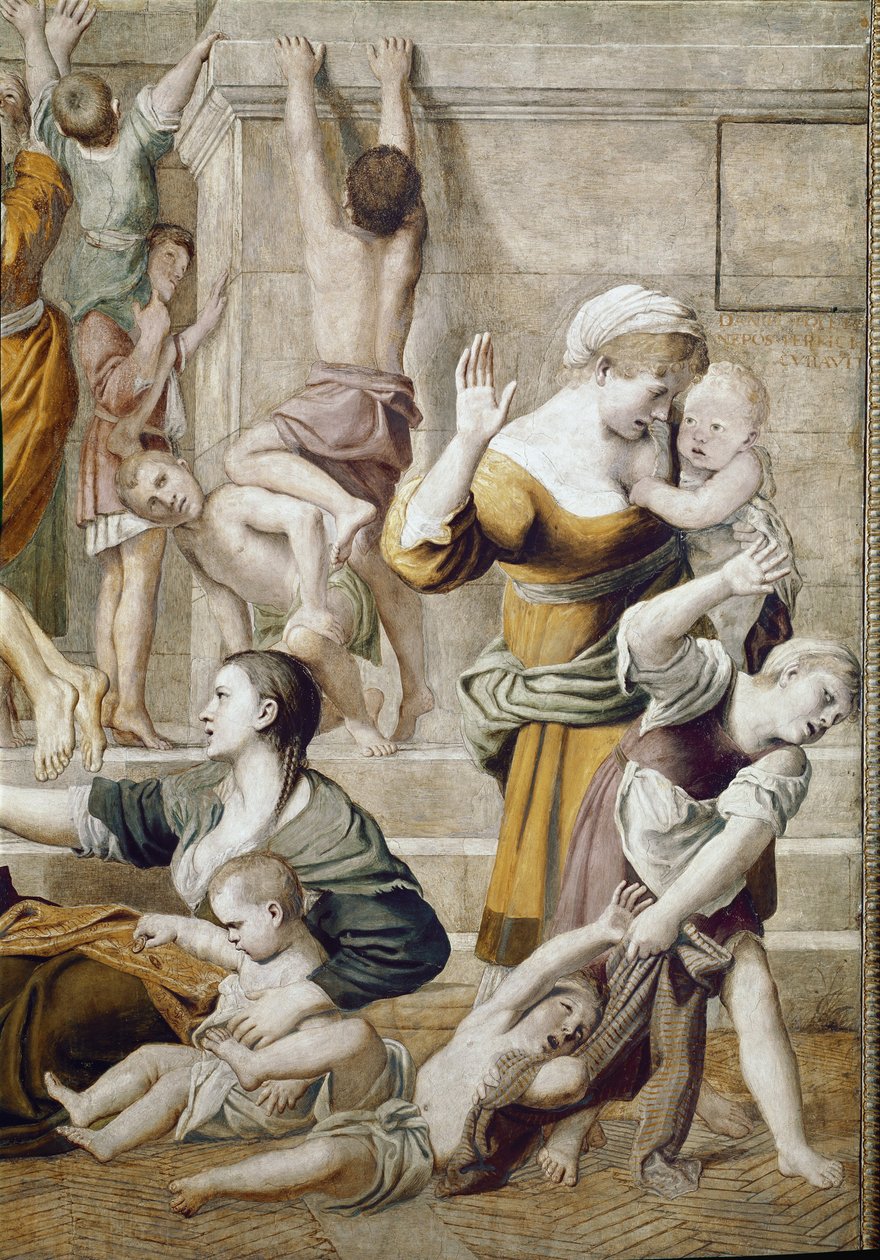 Geschichte der hl. Cäcilia: Almosen der hl. Cäcilia (Detail) von Domenichino
