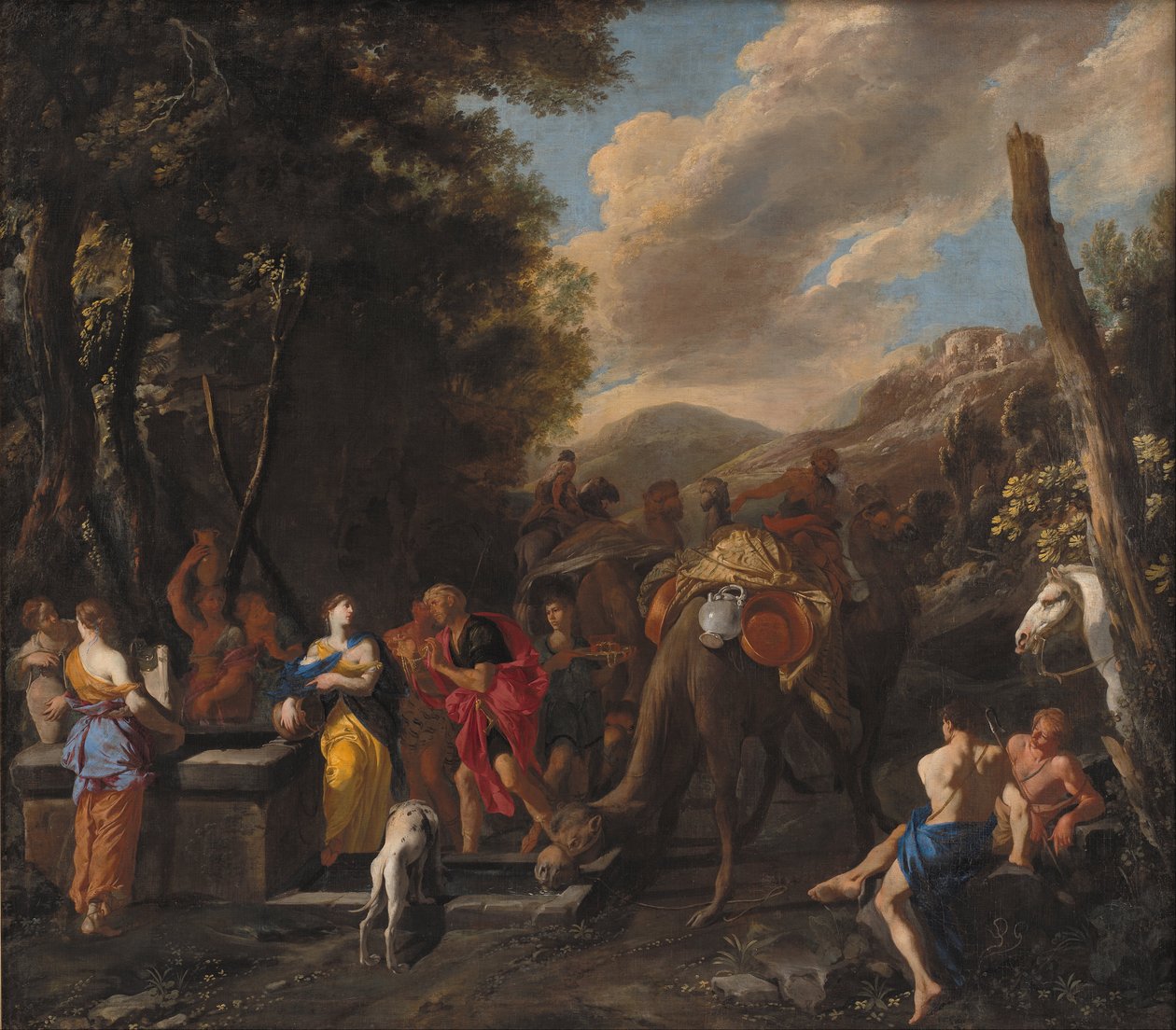 Rebekka und Eliezer am Brunnen von Domenico Gargiulo