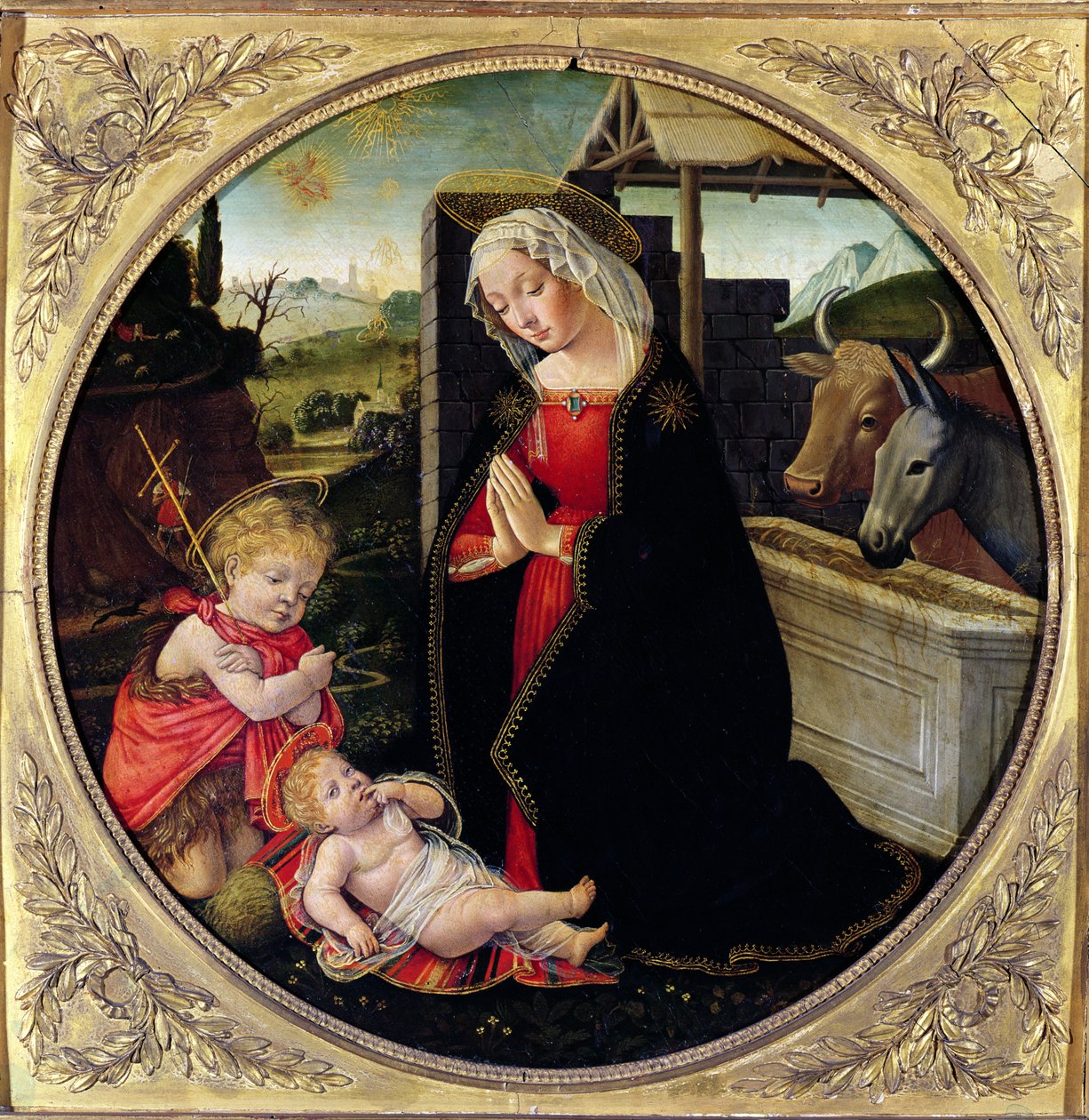 Madonna und Kind mit Johannes dem Täufer von Domenico Ghirlandaio