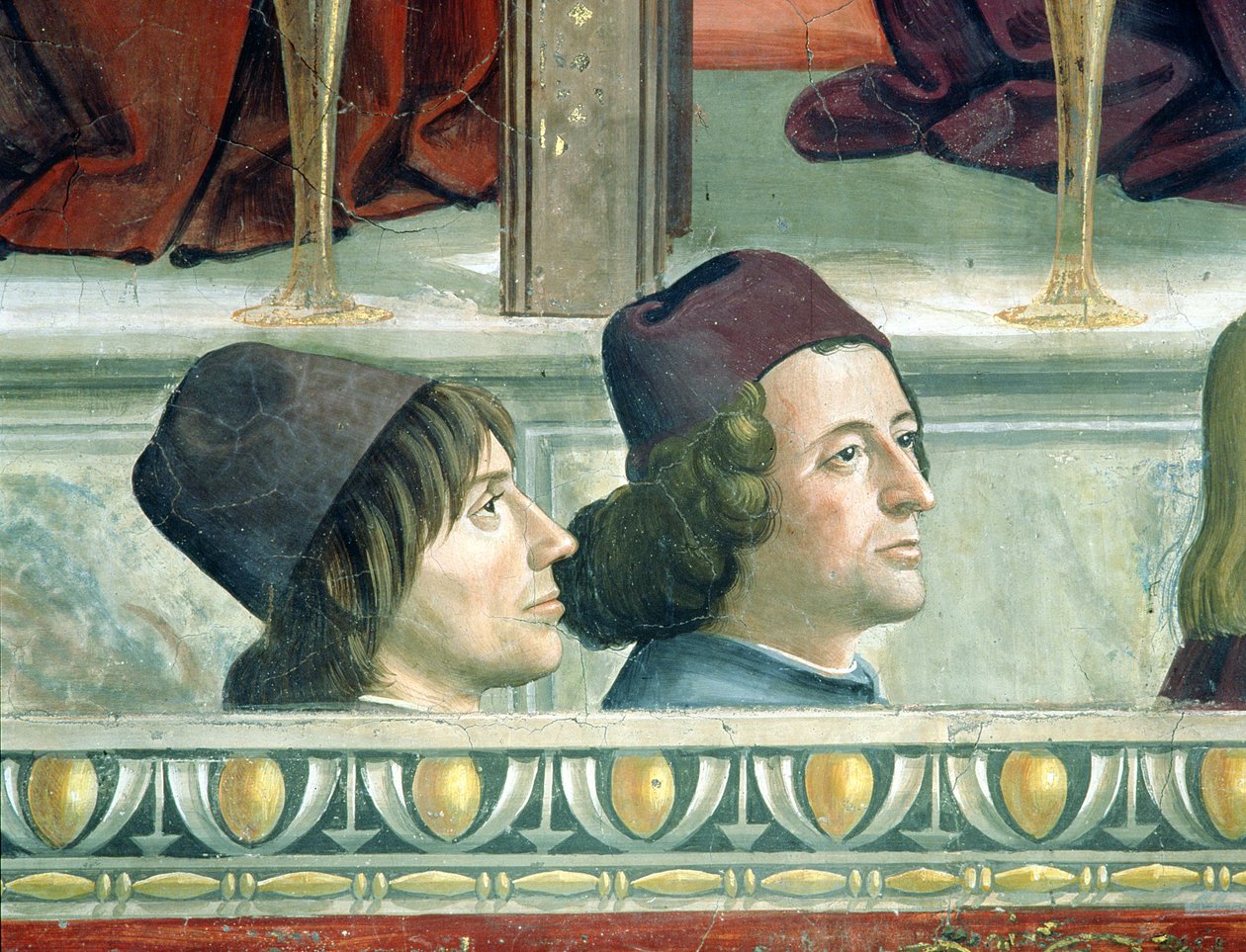 Porträts von Matteo Franco und Luigi Pulci (1432-84) aus dem Zyklus des Lebens des Hl. Franziskus, ca. 1483 von Domenico Ghirlandaio
