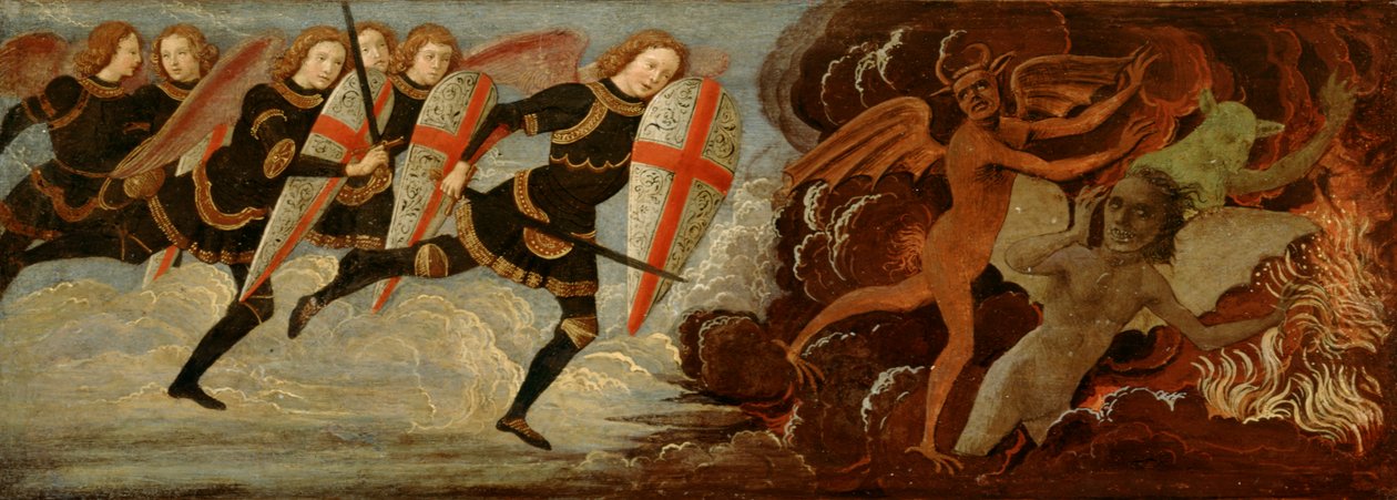 St. Michael und die Engel im Krieg mit dem Teufel von Domenico Ghirlandaio