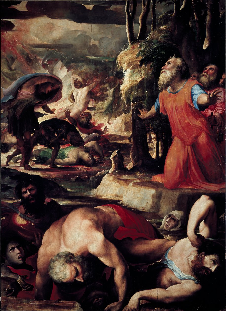 Die Bestrafung von Korach, Dathan und Abiram von Domenico Beccafumi
