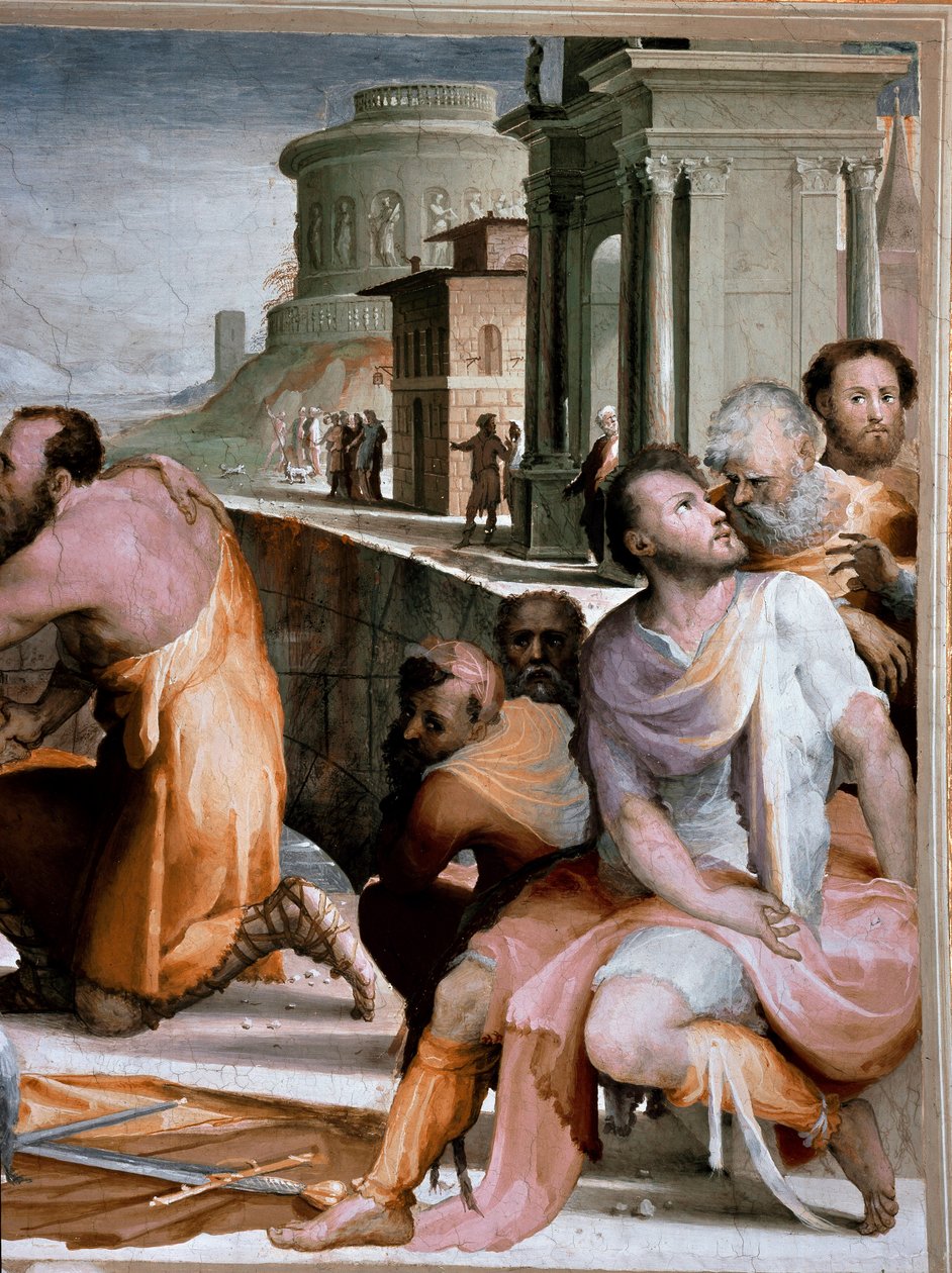 Die Versöhnung des römischen Konsuls Marcus Fulvius Flaccus und Marcus Aemilius Lepidus um 126 v. Chr. (Detail). Fresko von Domenico di Giacomo di Pace, genannt Beccafumi (1486-1551) 1529-1535 Siena, Palazzo Pubblico von Domenico Beccafumi