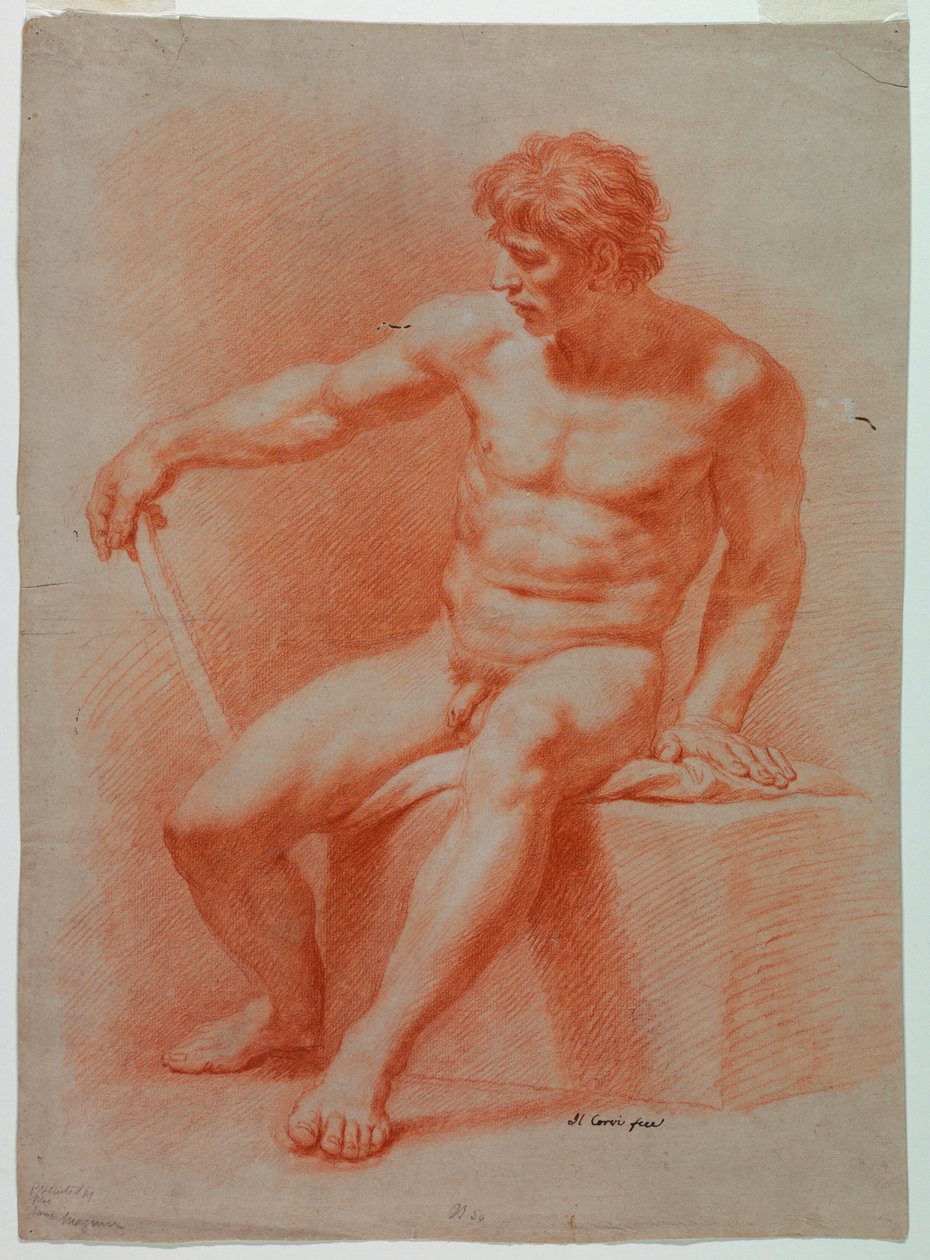Zeichnung, Akt, ca. 1740 von Domenico Corvi