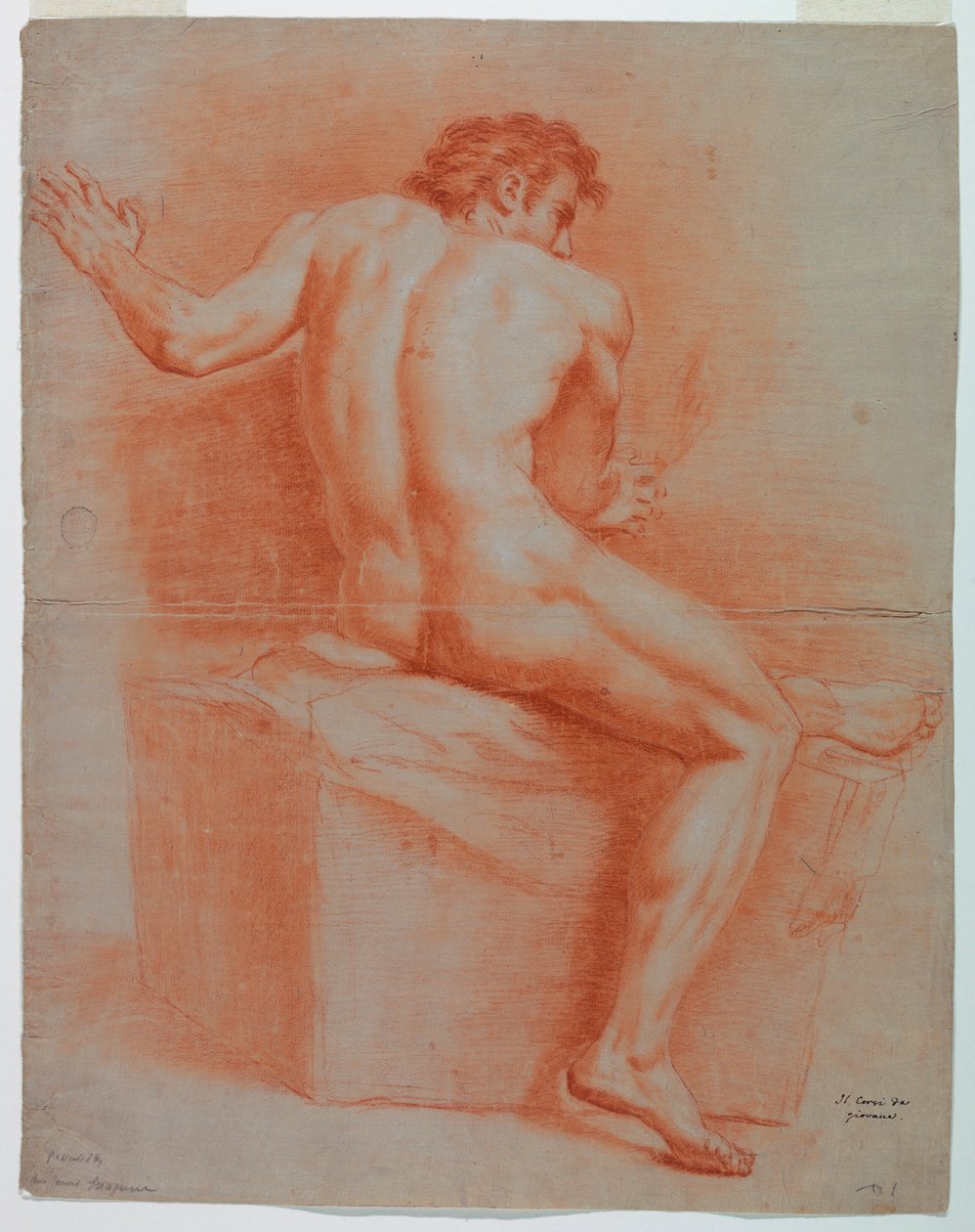 Zeichnung, Akt, ca. 1740 von Domenico Corvi