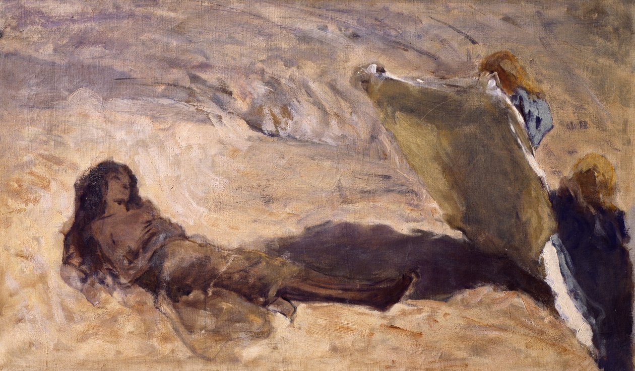Der Leichnam der Maria von Ägypten von Engeln gefunden von Domenico Morelli