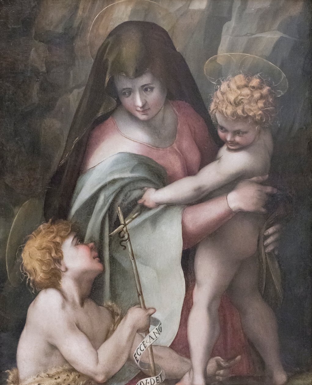 Madonna mit Kind und dem jungen St. Johannes, Domenico Puligo von Domenico Puligo