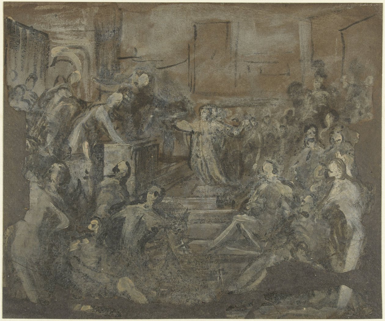 Heilige Katharina in Diskussion mit den Schriftgelehrten von Domenico Tintoretto