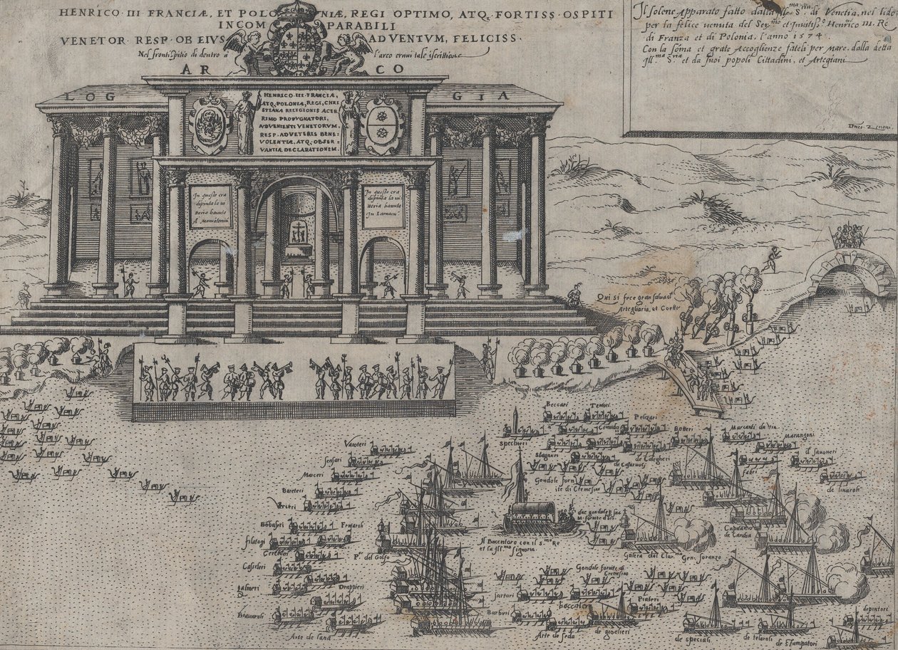 Einzug von Heinrich III., König von Frankreich und Polen, in Venedig von Domenico Zenoi