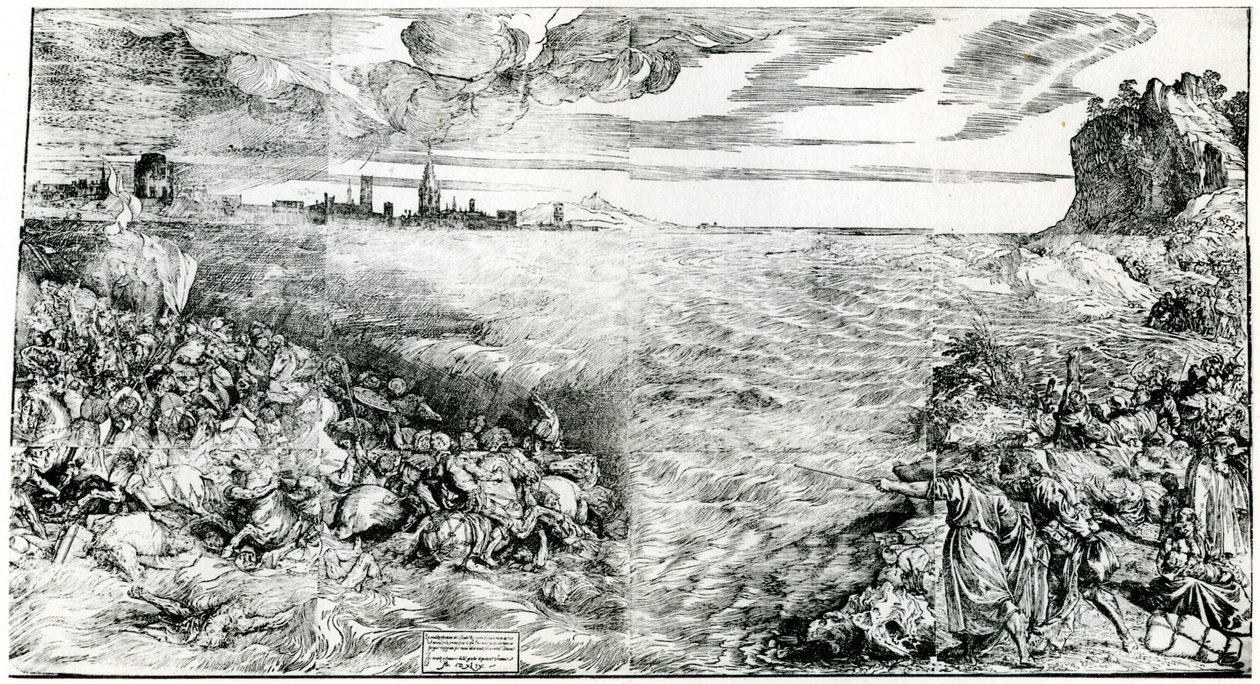 Zerstörung des Heeres des Pharao im Roten Meer von Domenico dalle Greche