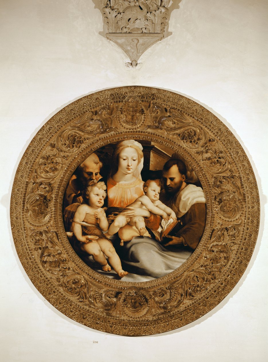 Die Heilige Familie und Johannes der Täufer von Domenico di Pace Beccafumi  