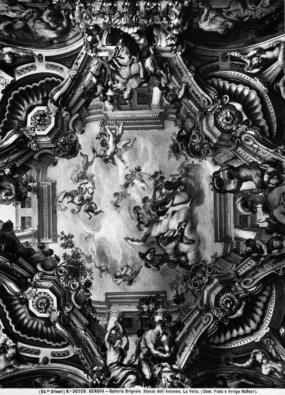 Decke im Herbstzimmer, Brignole-Galerie von Domenico the Elder Piola