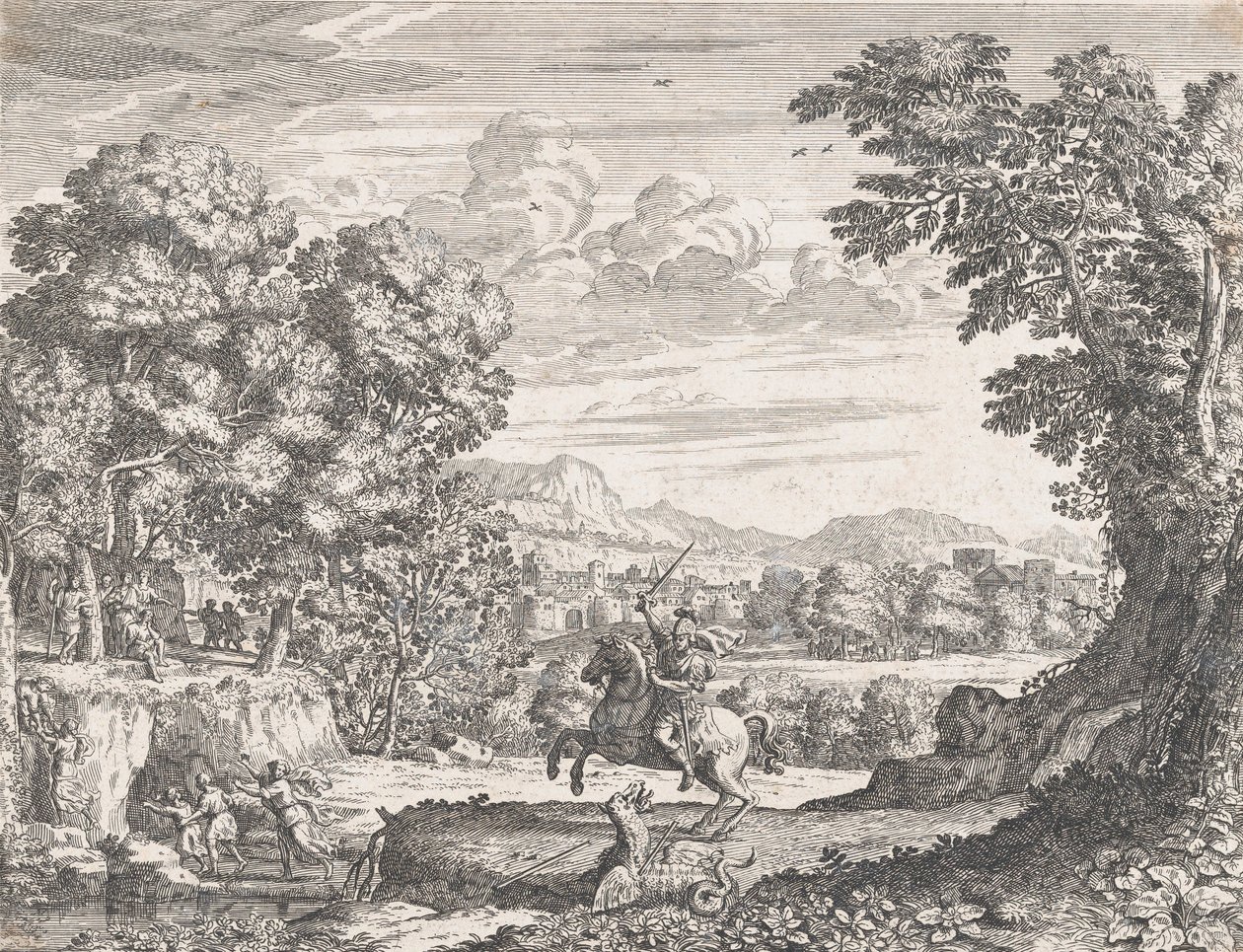 Bellerophon besiegt die Chimäre, 1668 von Dominique Barriere