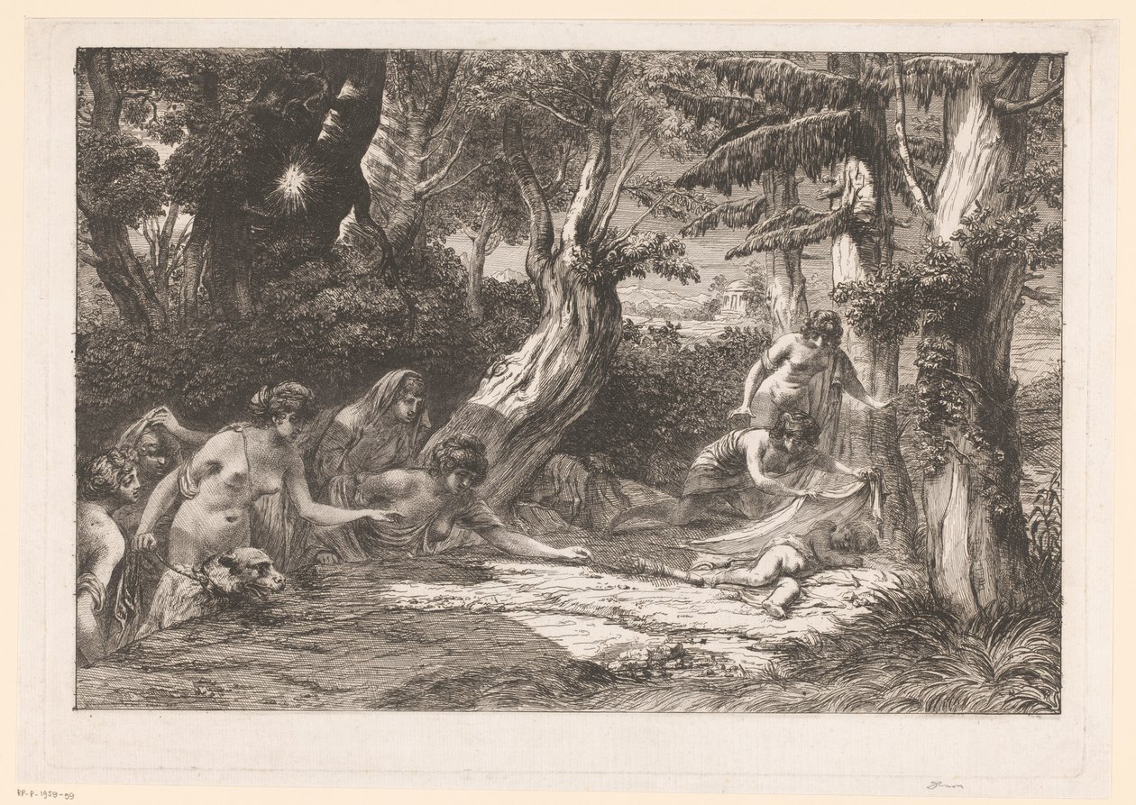 Diana und ihre Nymphen finden den schlafenden Cupido im Wald von Dominique Vivant Denon (baron)