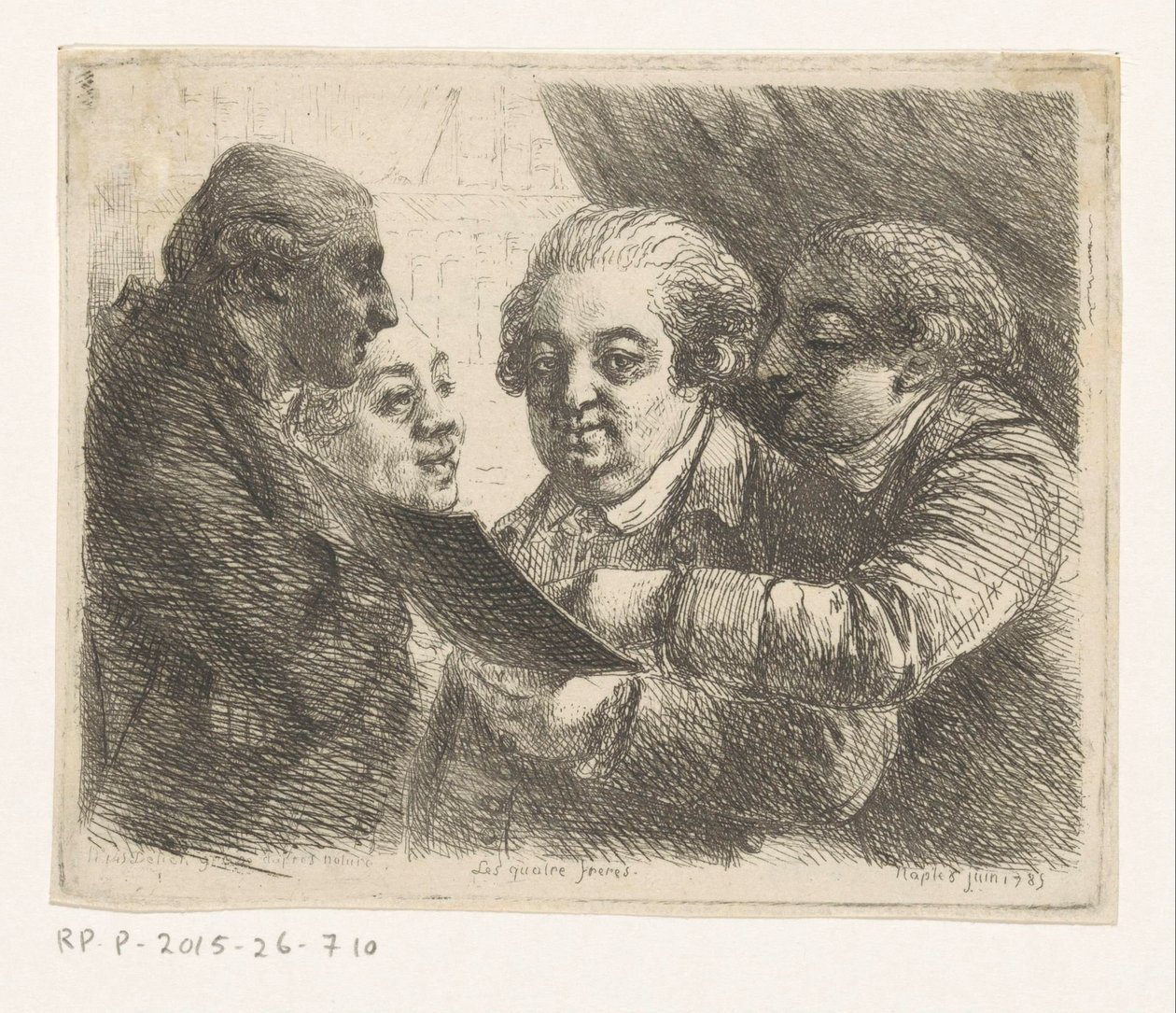 Porträt von vier Brüdern der Familie Terres, Buchhändler in Neapel von Dominique Vivant Denon (baron)