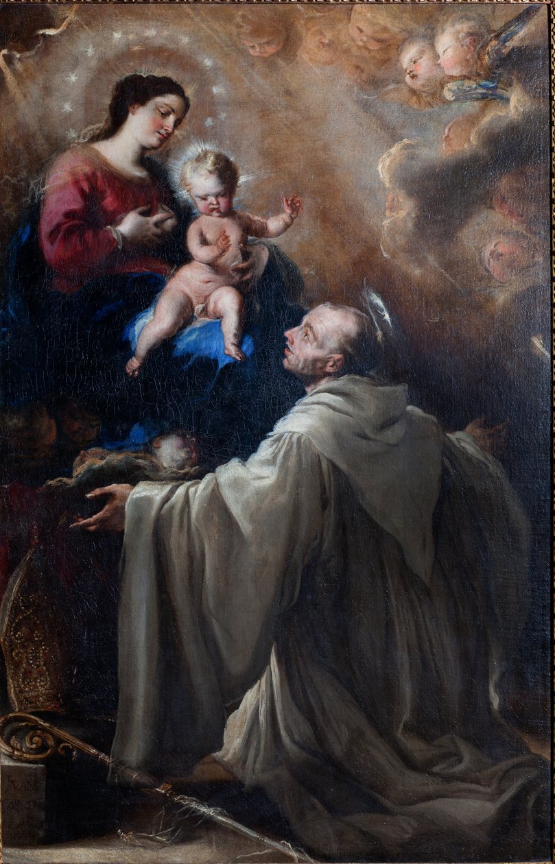 Pfarrmuseum. Heilige Bernhard und die Madonna mit Kind von Don Juan Carreno de Miranda