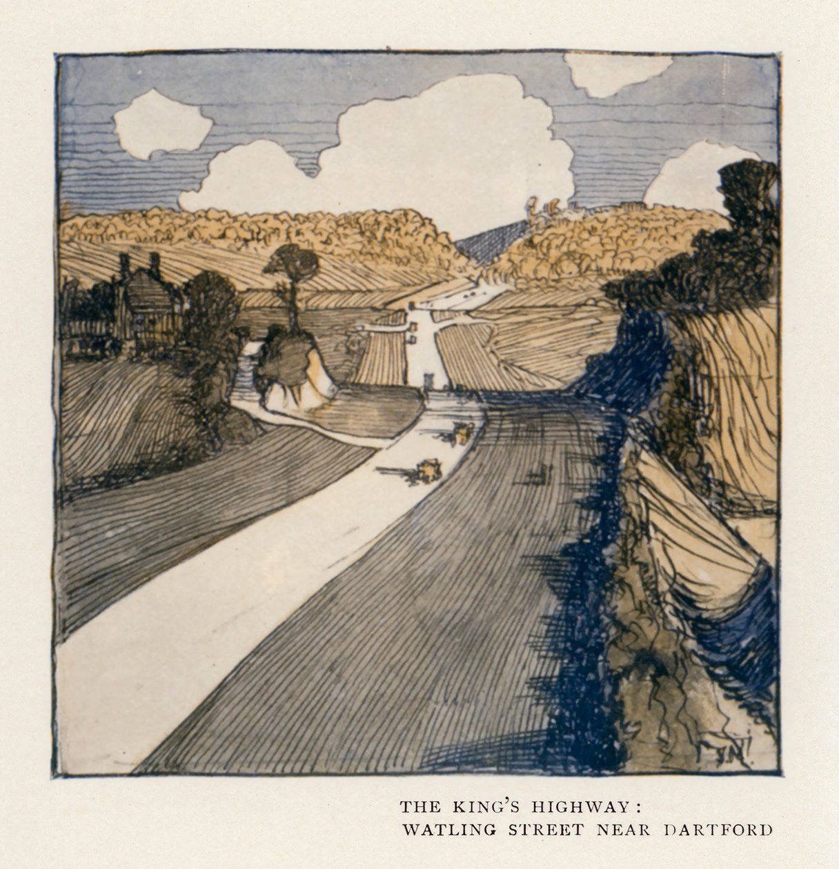 Die Königsstraße, Watling Street in der Nähe von Dartford von Donald (after) Maxwell