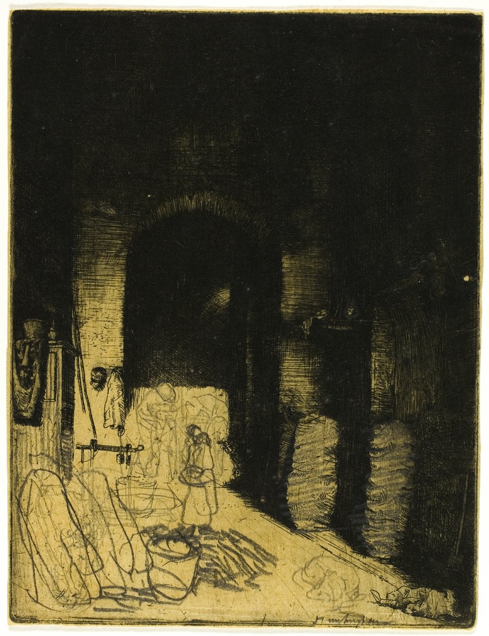Innenraum eines Kohlenladens, Florenz von Donald Shaw MacLaughlan