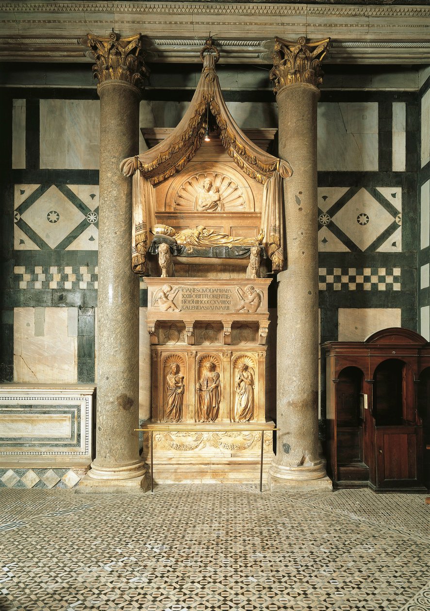 Italien, Toskana, Florenz, Baptisterium des Hl. Johannes, Marmorgrab entworfen von Donatello und Michelozzo für Kardinal Baldassarre Coscia, Gegenpapst mit dem Namen Johannes XXIII von Donatello
