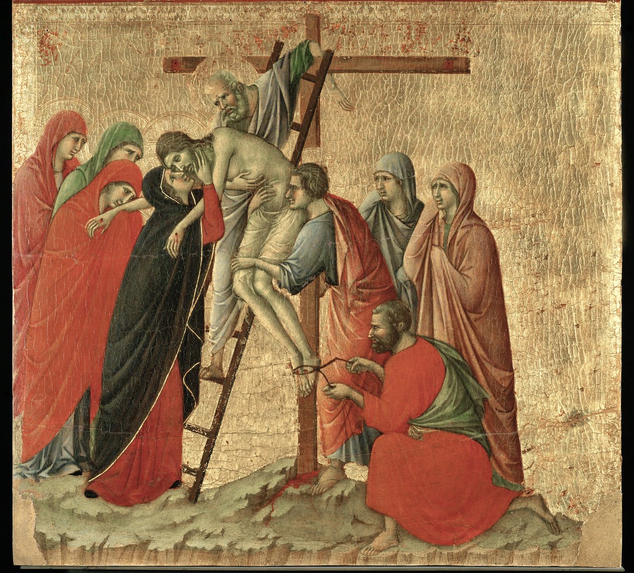 Altar Maestà, gemalt 1308-1311 für die Kathedrale von Siena von Duccio di Buoninsegna