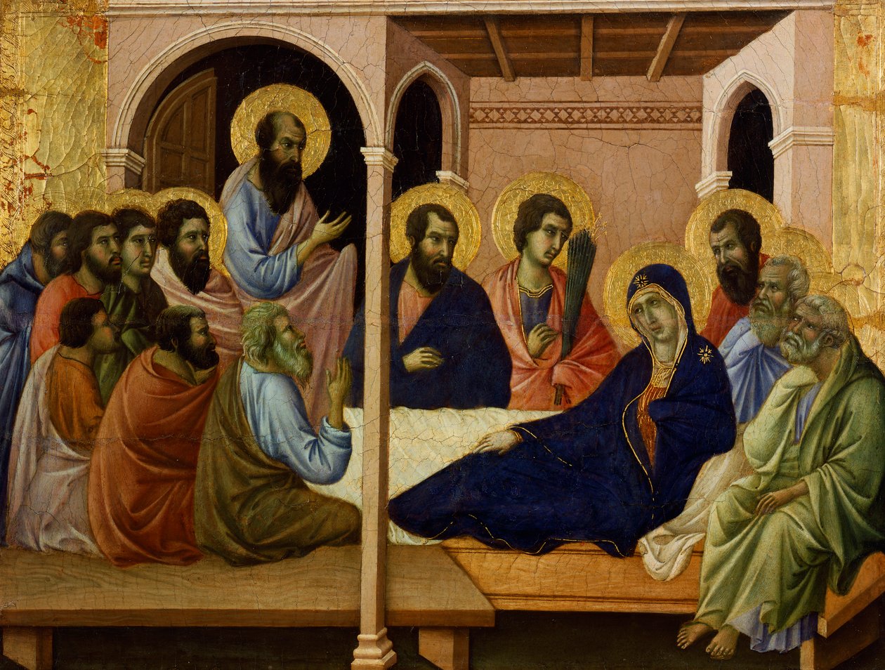 Die Jungfrau nimmt Abschied von den Aposteln (Detail) von Duccio di Buoninsegna