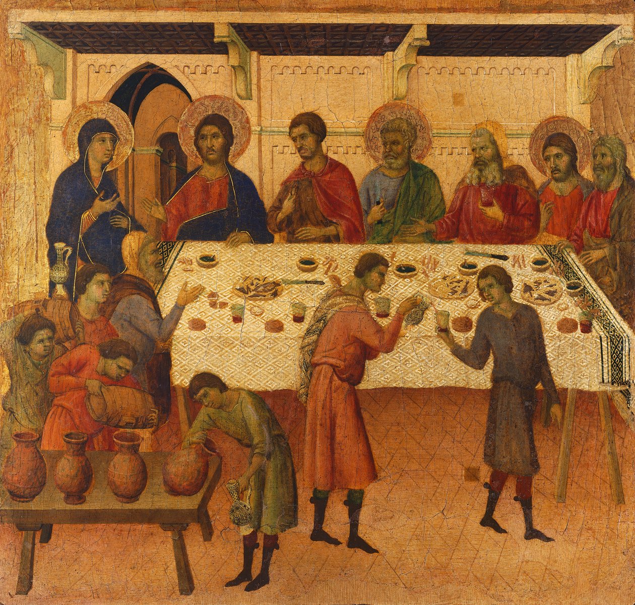 Die Hochzeit zu Kana (Detail) von Duccio di Buoninsegna