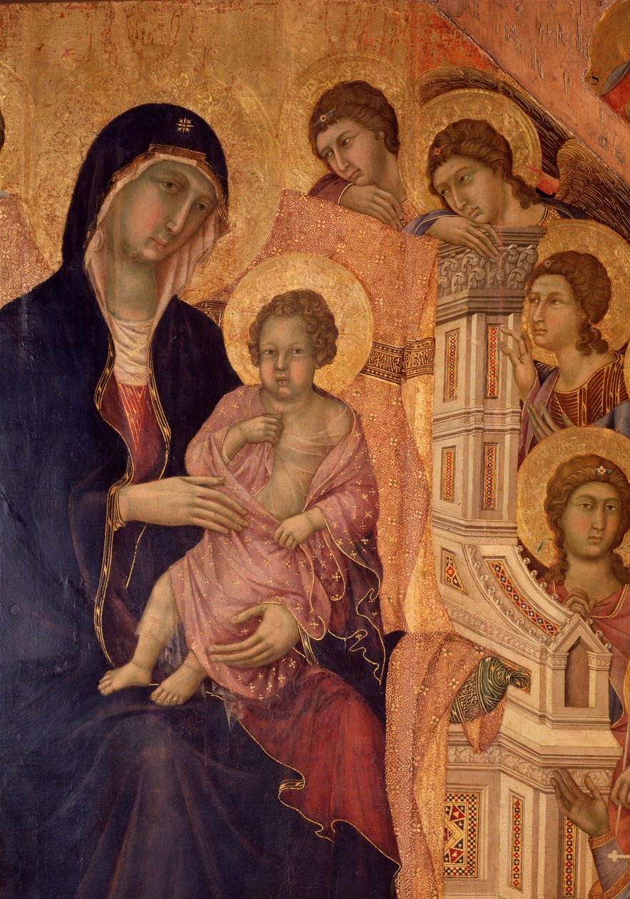 Madonna mit Kind auf dem Thron (La Maestà-Altarbild) von Duccio di Buoninsegna