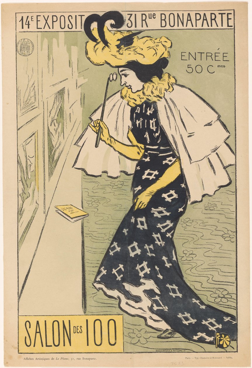 Plakat für die vierzehnte Ausstellung des Salon des 100 von Ducourtioux and Huillard