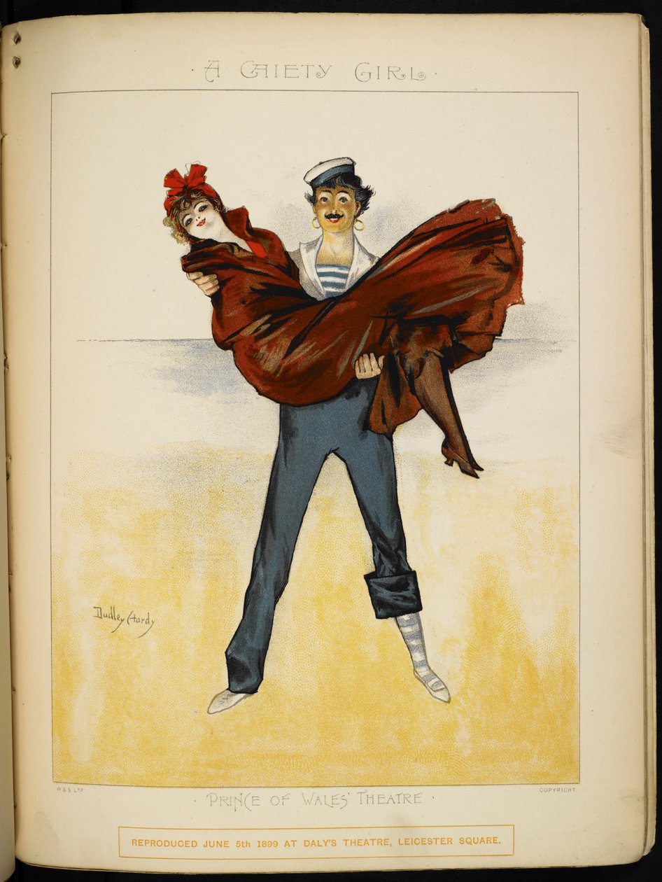 Ein Mädchen in den Armen von Auguste, einer Badedienerin, an der Riviera (Illustration) von Dudley Hardy