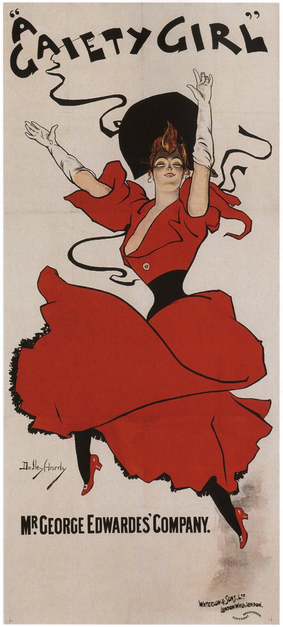 Plakat für die musikalische Komödie A Gaiety Girl von Sidney Jones, 1894 von Dudley Hardy