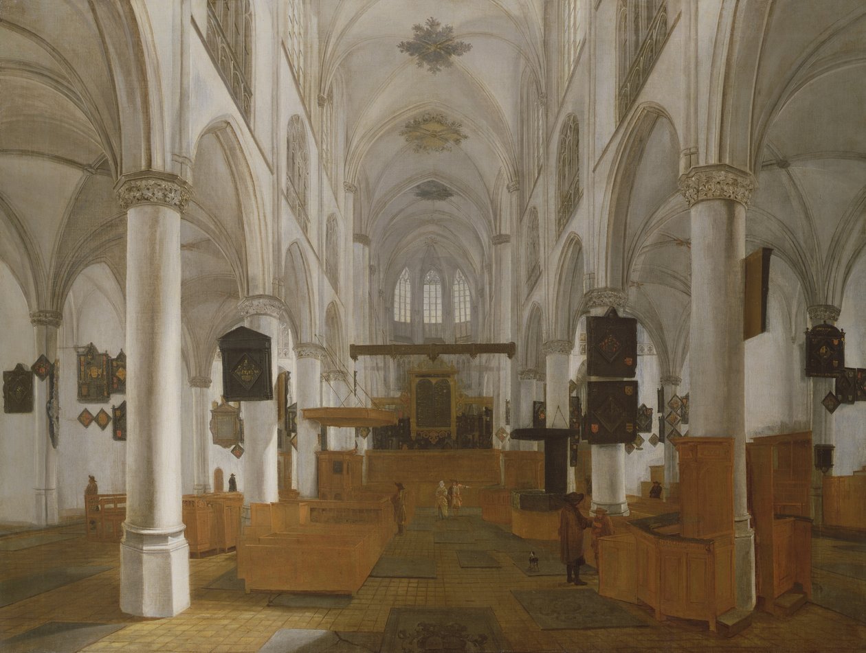 Innenansicht der Kirche St. Gertrud in Bergen Op Zoom, um 1650 von Dutch School