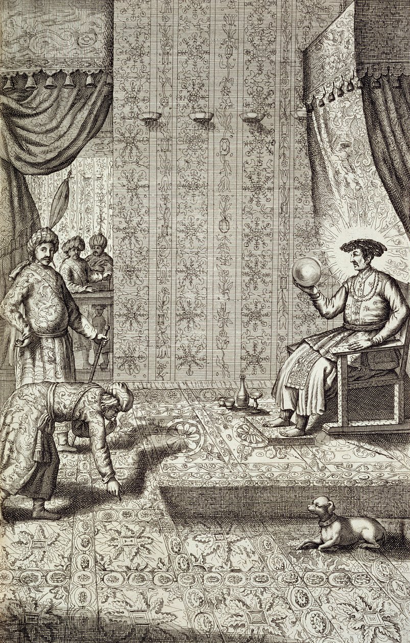 Chinesische Botschafter bei einem indischen Herrscher, aus China Illustrata von Athanasius Kircher (1601-80), 1667 von Dutch School