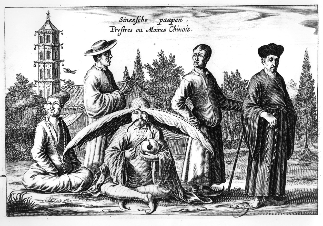 Chinesische Priester und Mönche, aus China Illustrated von Athanasius Kircher (1601-80) von Dutch School