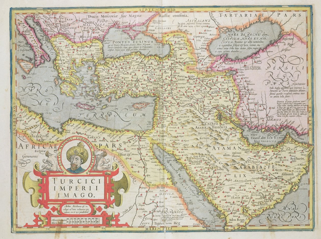 Karte des Osmanischen Reiches, aus dem Mercator-Atlas veröffentlicht von Jodocus Hondius (1563-1612) Amsterdam, 1606 von Dutch School