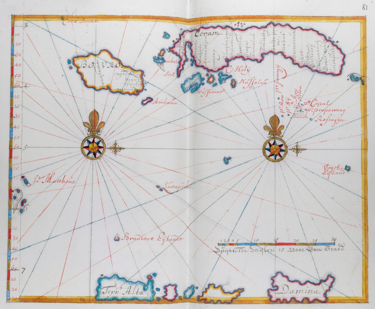 Karte von Bouro und Ceram (Seram), Indonesien von Dutch School