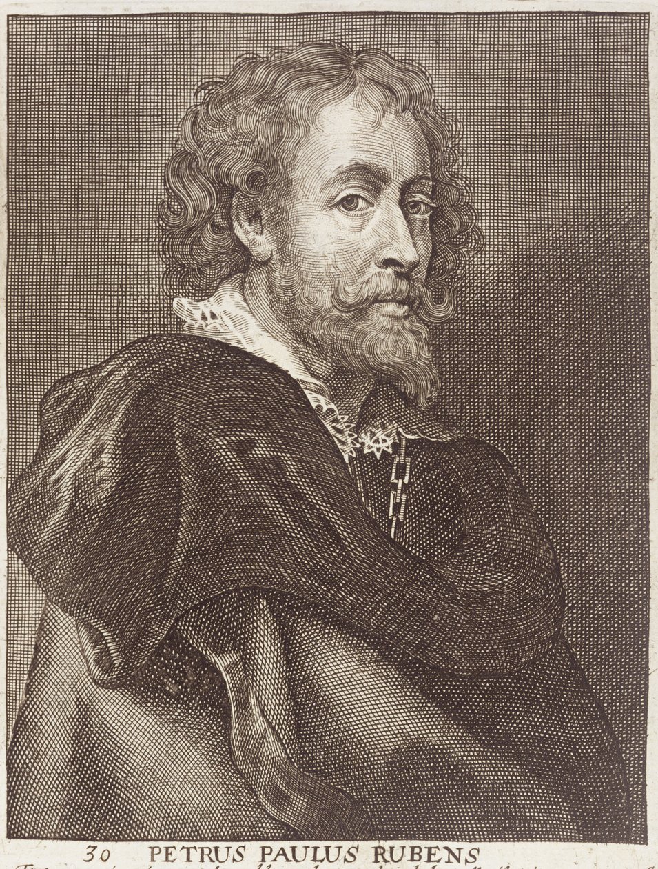 Porträt von Peter Paul Rubens (1577-1640) Tafel 30 aus einer Serie von Künstlerporträts, graviert von Joannes Meyssens (1612-70) von Dutch School
