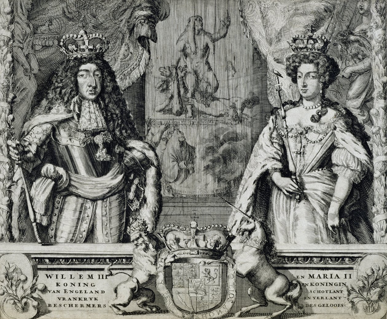 Wilhelm III. (1650-1702) und Maria II. (1662-94), ca. 1688-94 von Dutch School