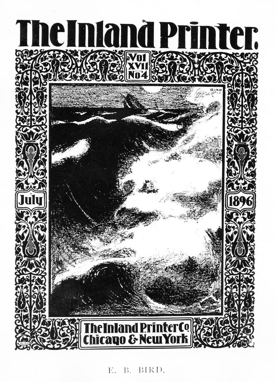 Titelblatt von The Inland Printer, Juli 1896 von E.B Bird