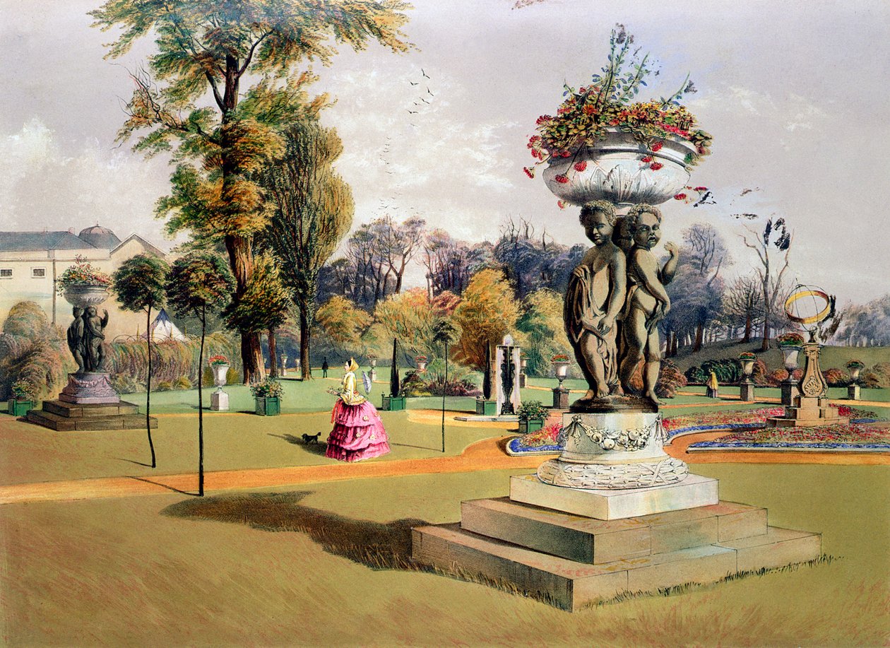 Der Terrassengarten, Woburn Abbey, Berkshire, Mitte des 19. Jahrhunderts von E Adveno Brooke