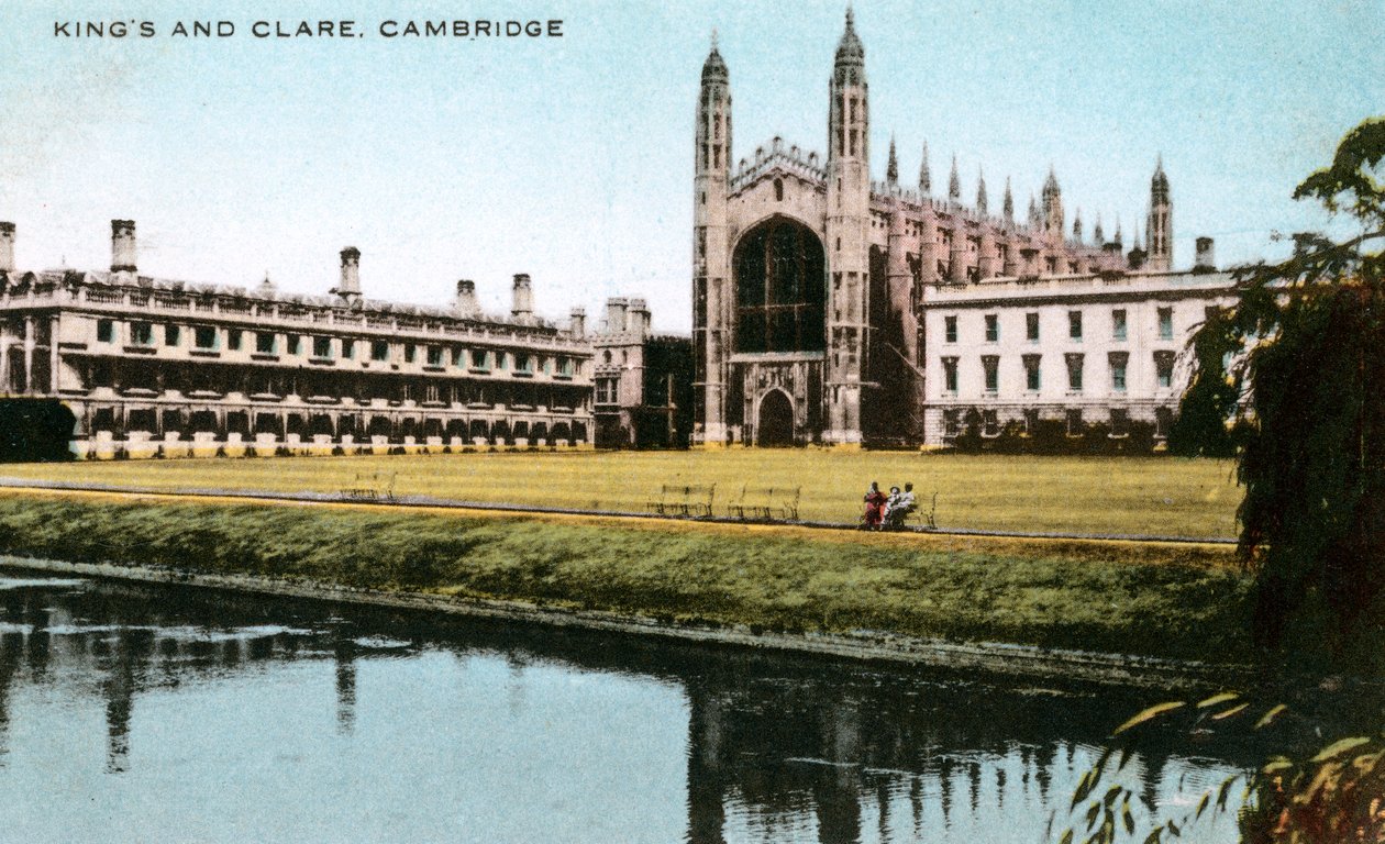 Kings und Clare Colleges, Cambridge, Cambridgeshire, frühes 20. Jahrhundert von E. Dennis