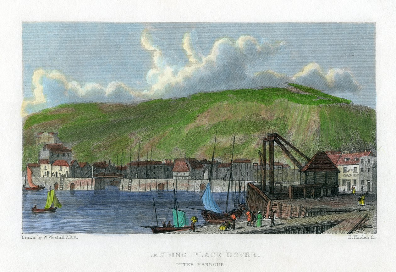 Anlegestelle, Außenhafen, Dover, Kent, 19. Jahrhundert von E. Finden