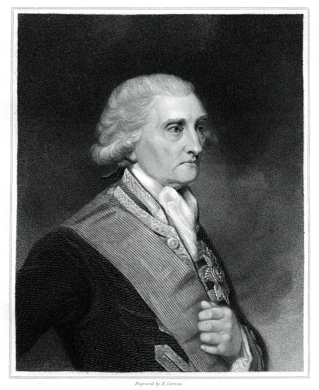 George Brydges Rodney, 1. Baron Rodney, britischer Marineoffizier, 1833 von E. Scriven