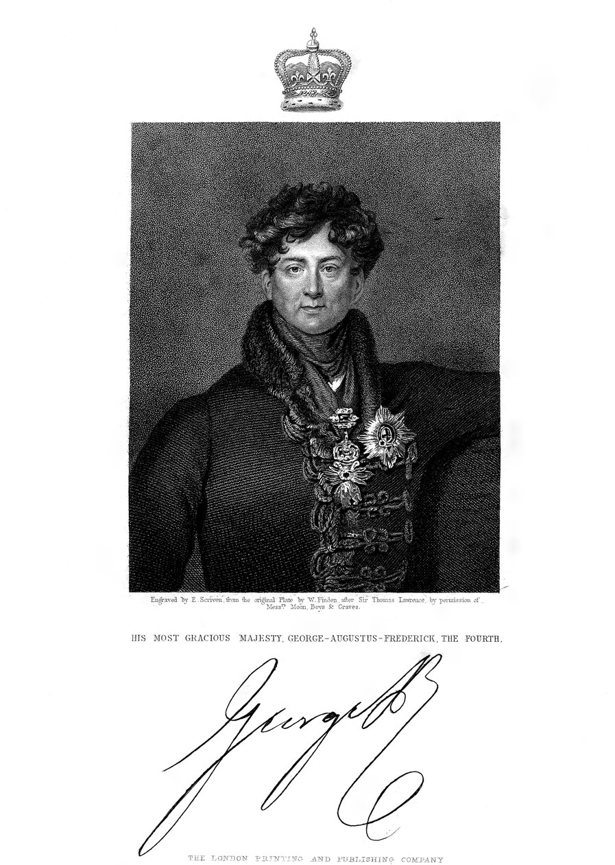 Georg IV., König von Großbritannien und Irland und von Hannover, 19. Jahrhundert von E. Scriven