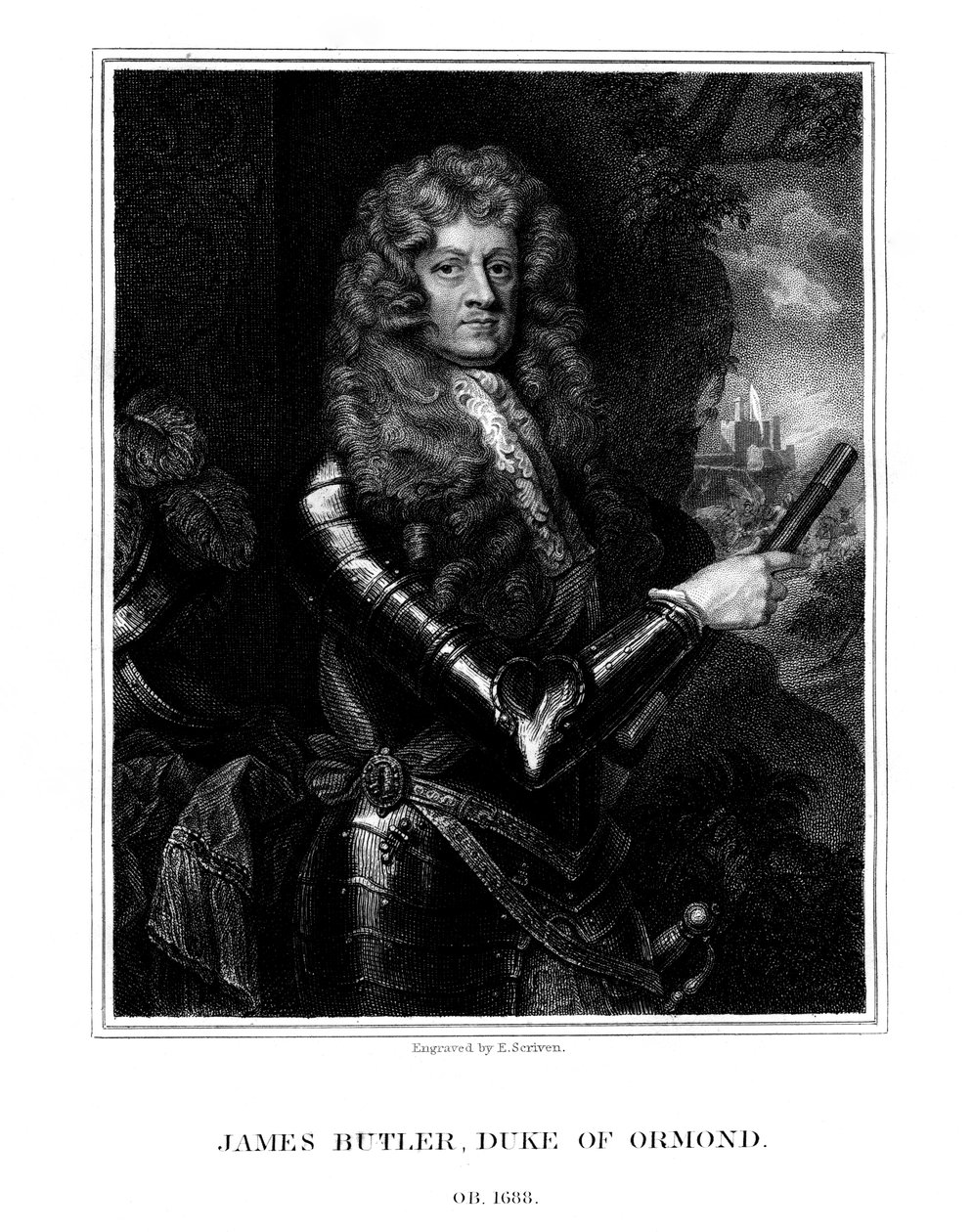 James Butler, 1. Duke of Ormonde, anglo-irischer Staatsmann und Soldat, 1824 von E. Scriven