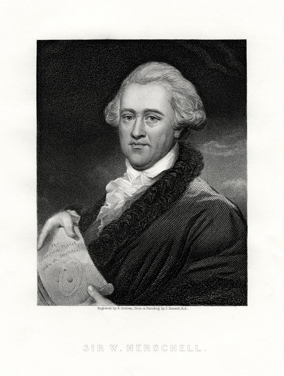 Sir Wilhelm Friedrich Herschel, deutsch-britischer Astronom und Komponist, 19. Jahrhundert von E. Scriven