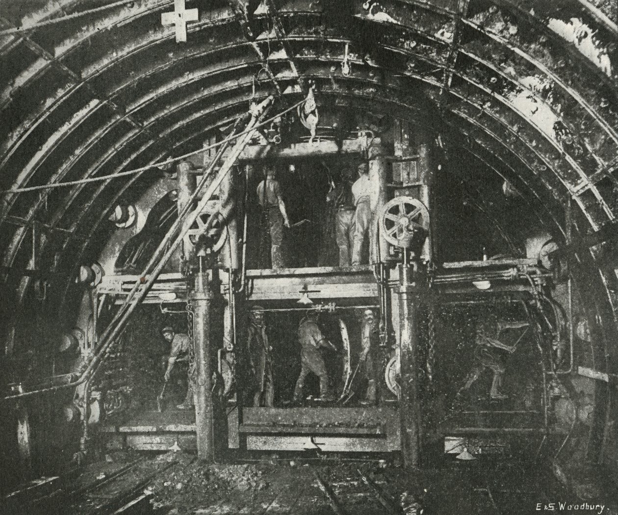 Bau des Tunnels für die Waterloo und City Railway von E. and S. Woodbury